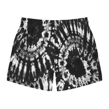 Load image into Gallery viewer, THE BASICS Cyclone Tie-Dye Swim Trunks - Black