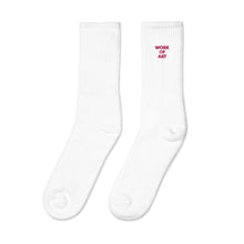 Load image into Gallery viewer, WORK OF ART Embroidered Socks - Bright Pink