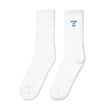 Load image into Gallery viewer, WORK OF ART Embroidered Socks - Blue Ribbon
