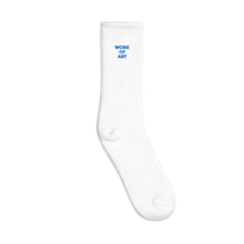 Load image into Gallery viewer, WORK OF ART Embroidered Socks - Blue Ribbon