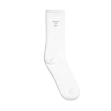 Load image into Gallery viewer, WORK OF ART Embroidered Socks - White