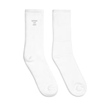 Load image into Gallery viewer, WORK OF ART Embroidered Socks - White