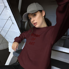 Load image into Gallery viewer, WORK OF ART Embroidered Sweatshirt - Wine