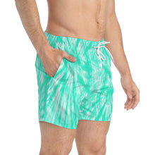 Load image into Gallery viewer, THE BASICS Cyclone Tie-Dye Swim Trunks - Aqua
