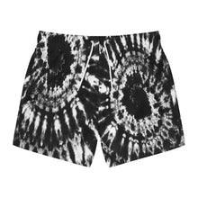Load image into Gallery viewer, THE BASICS Cyclone Tie-Dye Swim Trunks - Black
