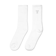 Load image into Gallery viewer, WORK OF ART Embroidered Socks - White
