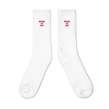 Load image into Gallery viewer, WORK OF ART Embroidered Socks - Bright Pink
