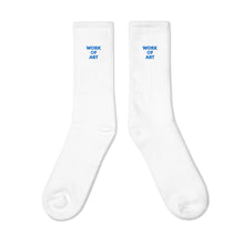 Load image into Gallery viewer, WORK OF ART Embroidered Socks - Blue Ribbon
