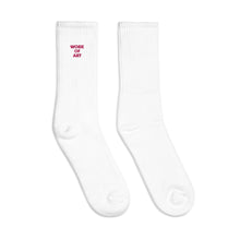 Load image into Gallery viewer, WORK OF ART Embroidered Socks - Bright Pink
