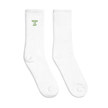 Load image into Gallery viewer, WORK OF ART Embroidered Socks - Lime Green
