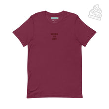 Load image into Gallery viewer, WORK OF ART Embroidered Soft Serve T-Shirt - Wine
