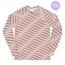 Load image into Gallery viewer, SMILE &amp; WAVE Youth Rash Guard - Light Sand
