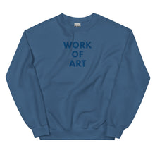 Load image into Gallery viewer, WORK OF ART Embroidered Sweatshirt - Indigo Blue
