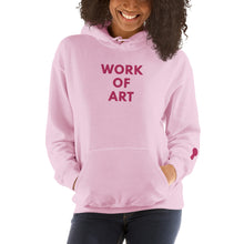 Load image into Gallery viewer, WORK OF ART Embroidered Pullover Hoodie - Blush Pink
