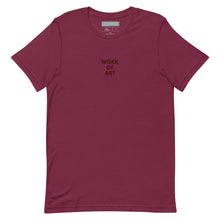 Load image into Gallery viewer, WORK OF ART Embroidered Soft Serve T-Shirt - Wine
